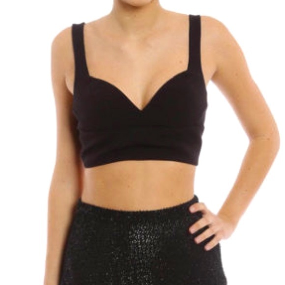 MICHAEL Michael Kors Black Crop Top - Picture 1 of 4
